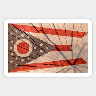 Ohio State Wood Flag Sticker